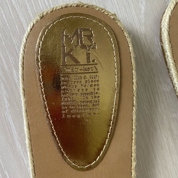 MRKT Market Faith slip on Sandal Shoe Flat Coral Cream fabric upper size 10 - Picture 4 of 8